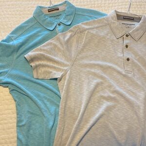 Johnston & Murphy 2 Men's Polo Shirts
lt.grey and one turquoise blue